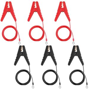 6 piezas de alambre eléctrico de 3 pies para valla de conexión solar, conectores de cerca, cargador eléctrico, valla eléctrica, alambre de cobre con 6 piezas de alambre eléctrico de 3 pies para valla de conexión solar, conectores de cerca, cargador eléctrico, valla eléctrica, alambre de cobre con