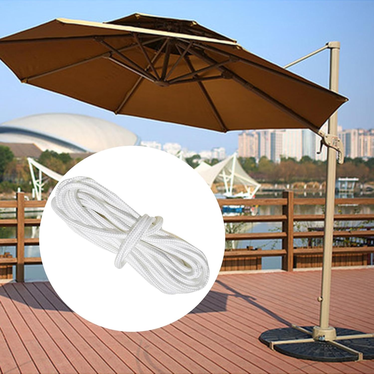 Cuerda para sombrilla de patio, cuerda de repuesto para sombrilla de patio, accesorios portátiles para sombrilla de patio, mesa de patio, patio al