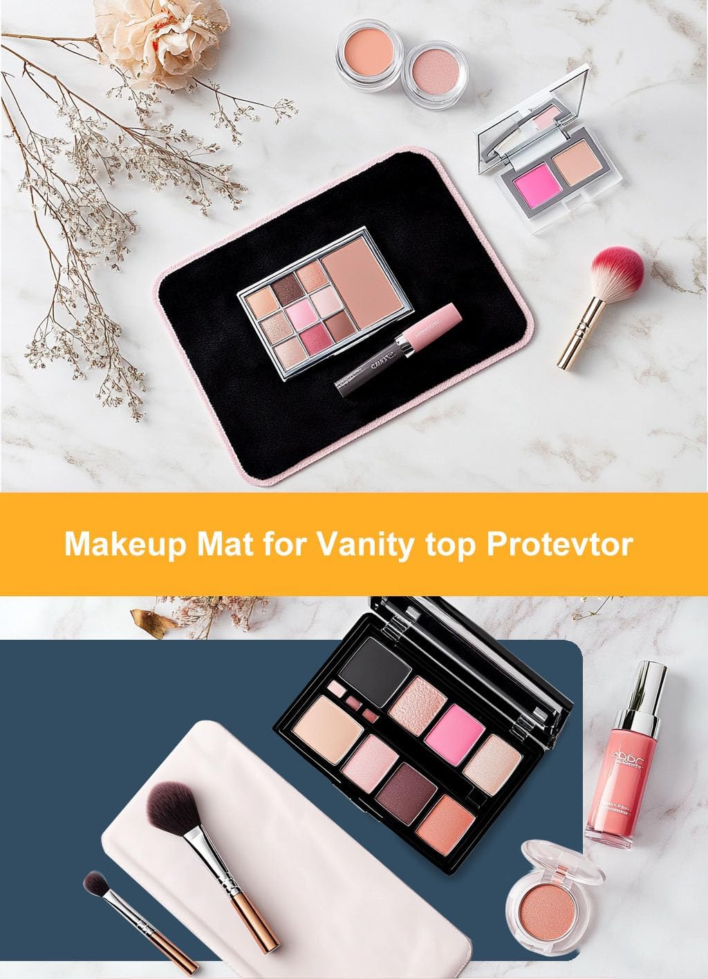 Tapete de maquillaje para protector de tocador, tapete de manualidades para proteger la mesa, tapete de mesa de arte de uñas, protector de tocador,