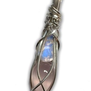 Moonstone and Rose Quartz Crystal Pendant Necklace Sterling Silver or 14K Gold Fill Love Healing Stone Valentines day Jewelry MR7 (sterling-silver) Moonstone and Rose Quartz Crystal Pendant Necklace Sterling Silver or 14K Gold Fill Love Healing Stone Valentines day Jewelry MR7 (sterling-silver)