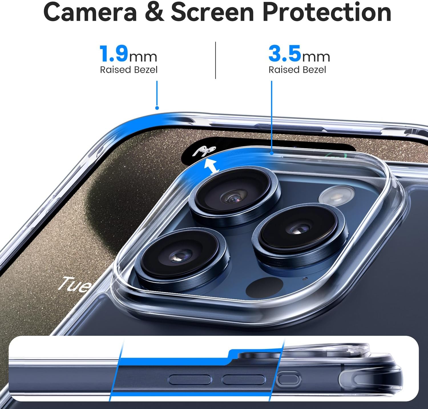 Mkeke Funda magnética diseñada para iPhone 15 Pro, compatible con Magsafe, resistente al amarilleo, protección contra caídas de grado militar, funda
