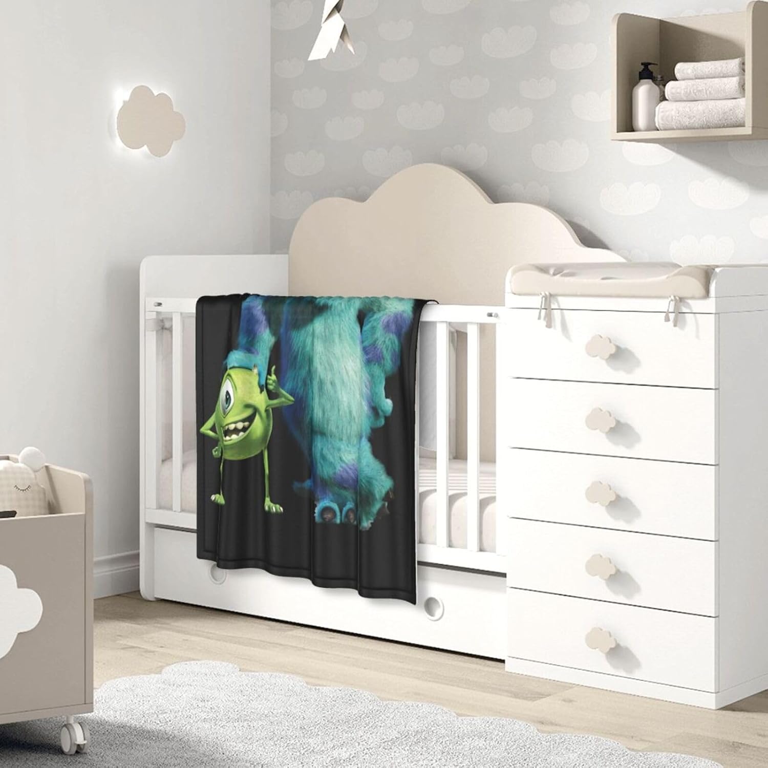 Monsters Anime Inc – Manta colorida de franela para bebé, ropa de cama para niños y niñas, 30 x 40 pulgadas, color negro, talla única