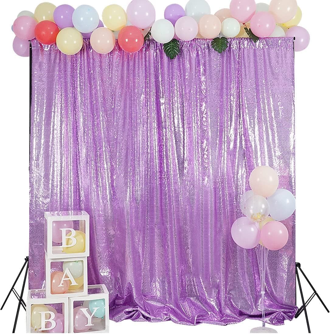 Cortina tipo telón de fondo de lentejuelas, 4 cortinas tipo telón de fondo con purpurina de 2 x 8 pies para fiestas, cumpleaños, decoración de boda