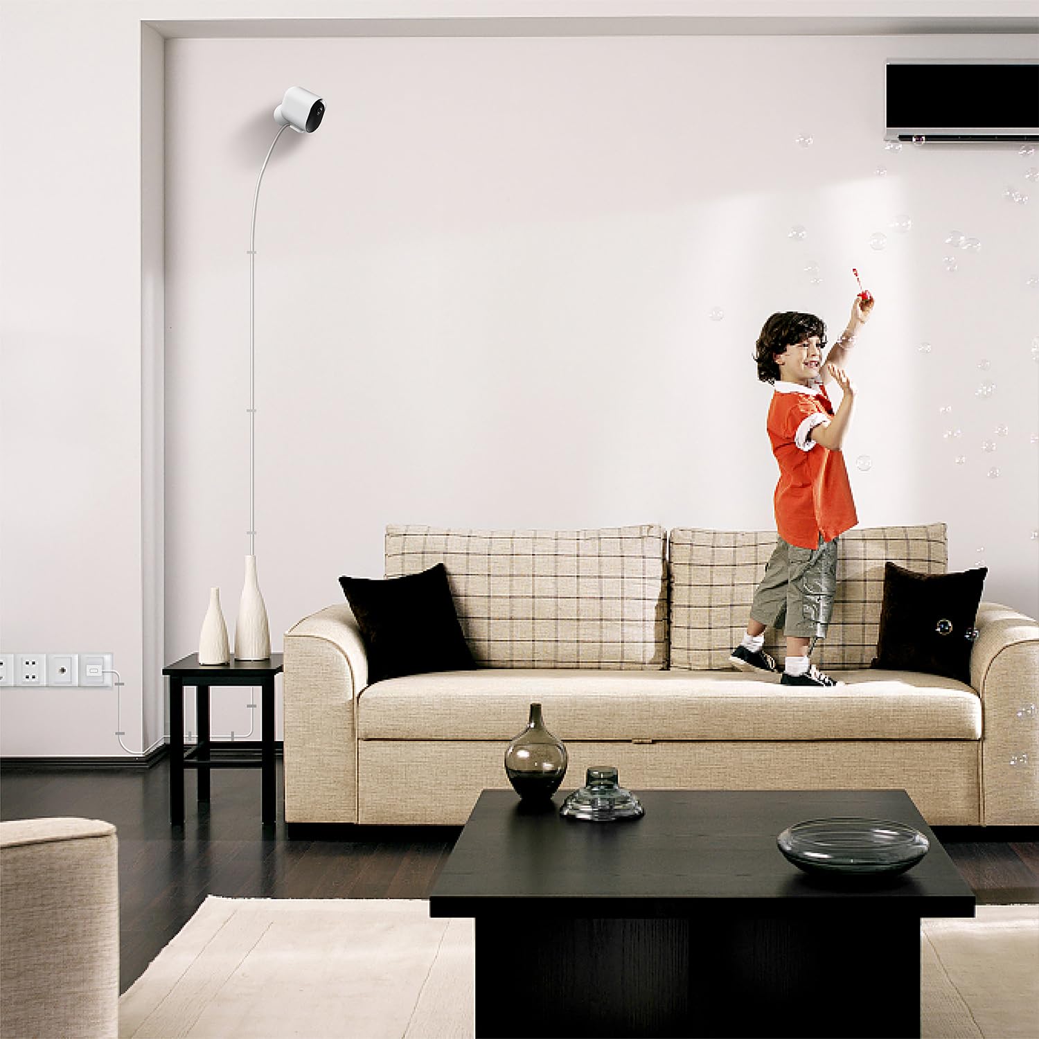 TUSITA Cable de carga magnético para interiores compatible con Arlo Ultra 1 2, Pro 3 4 5 2K – 3M, color blanco