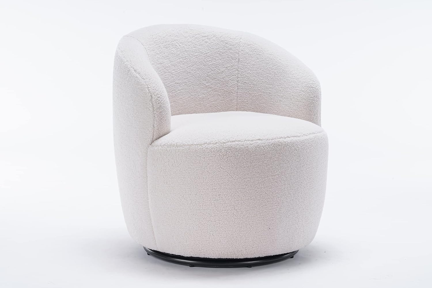Homtique Silla pequeña giratoria de barril, cómodas sillas redondas para sala de estar, dormitorio, sofá individual giratorio de 360 grados, silla
