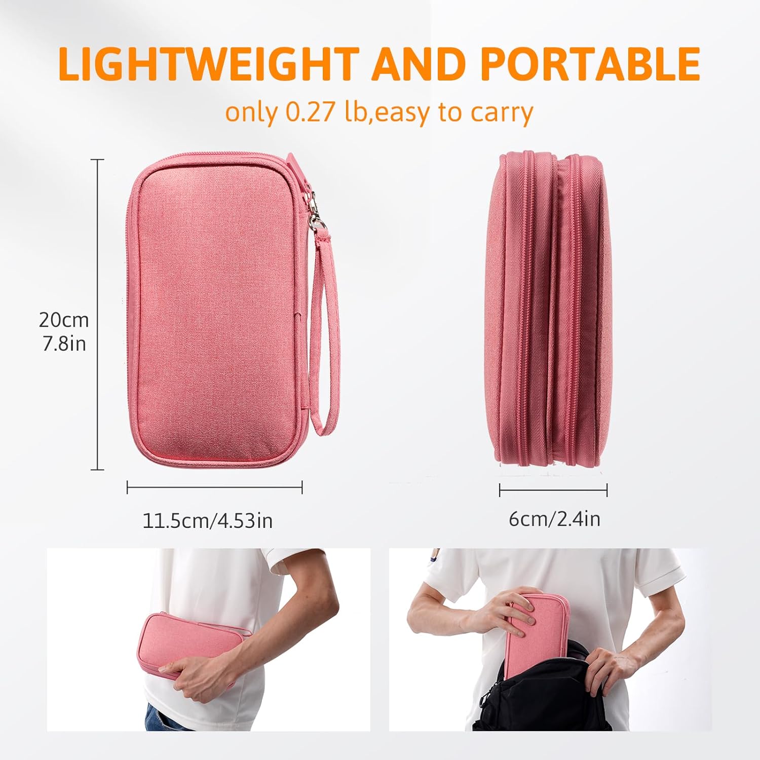 OrgaWise Electronic Organizer Small Electronic Accessories Travel Waterproof Cable Pouch for USB, Charger, Hard Drive, Earphone, Fits Travel, Home