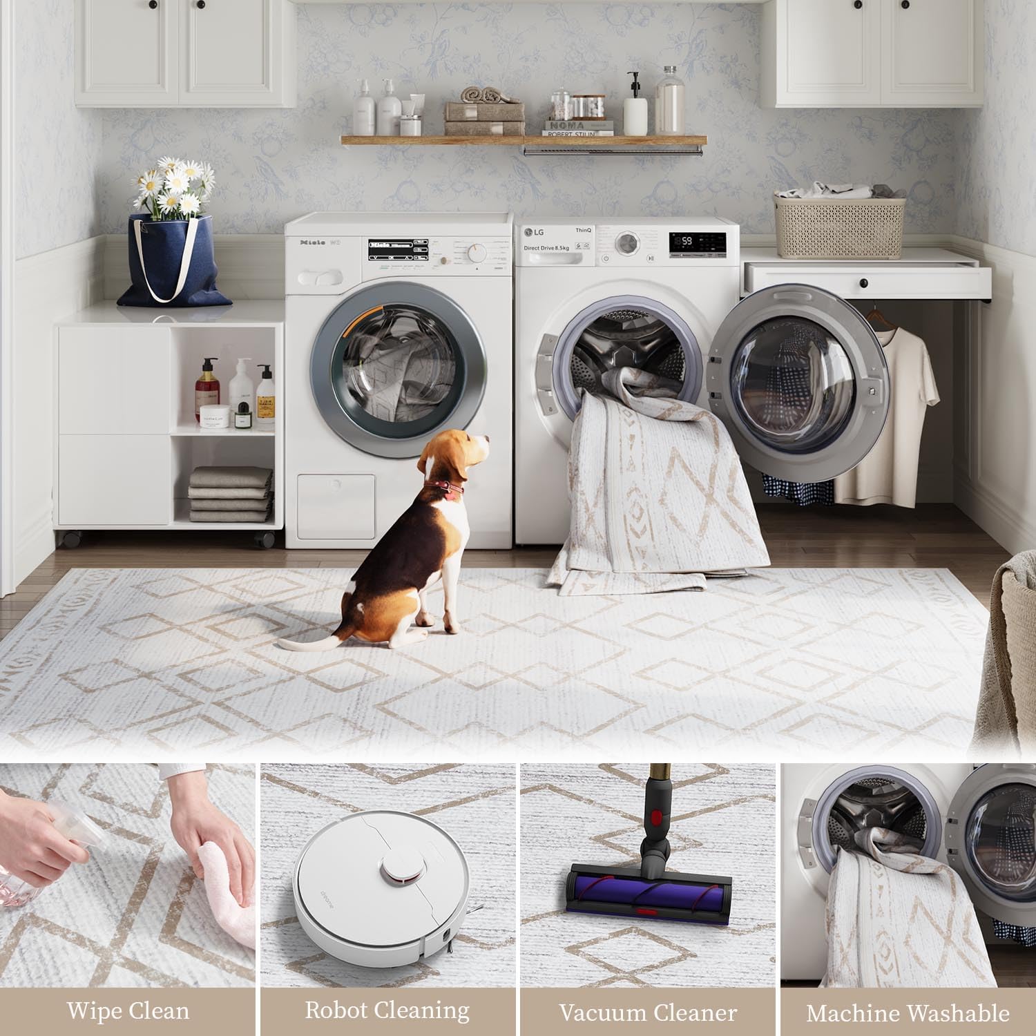 jinchan – Tapete marroquí de 2 x 5 pies con líneas, de pasillo, bohemio, lavable, suave, geométrico, antideslizante, para interiores, cocina,