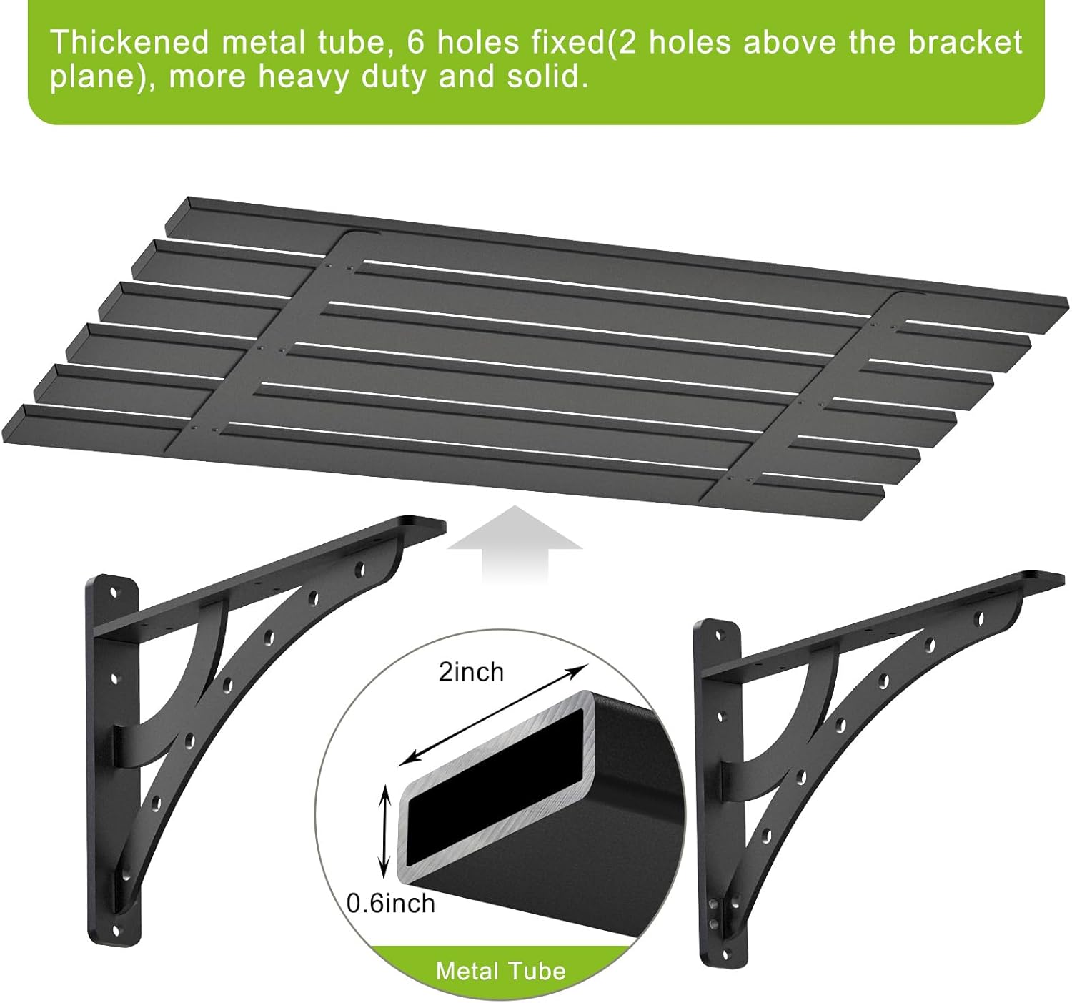Dolibest Heavy Duty Wall Mount Garage Shelves, Sturdy Garage Wall Shelving, Wall Mounted Garage Storage Rack, Metal Floating Wall Shelf, Power Tool