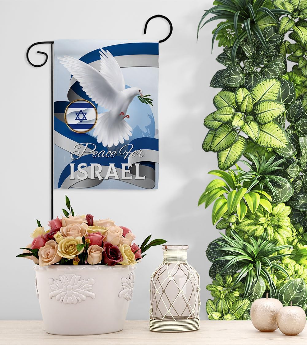 Paz para Israel – Juego de postes de jardín para decoración de jardín, decoración para el hogar, interior, tumba, patio, letrero para exteriores,