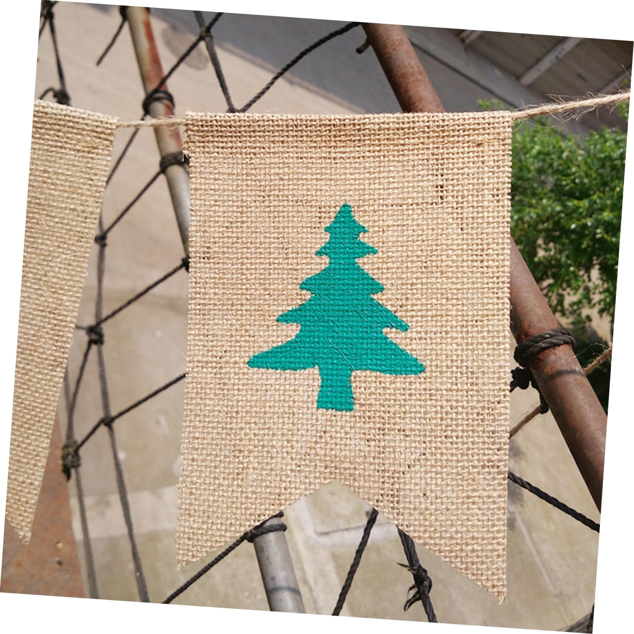 ABOOFAN 3 guirnaldas de Navidad con adornos de natividad, pancarta de yute de Navidad, pancarta de copo de nieve, pancarta de pared de Navidad,