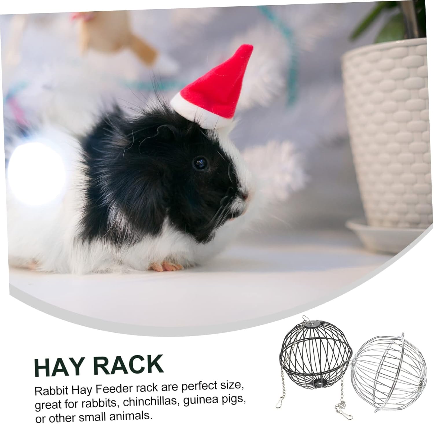 MERRYHAPY Alimentador de heno de bola colgante, 2 unidades, dispensador de alimentos para mascotas, juguetes para mascotas, jaulas para animales