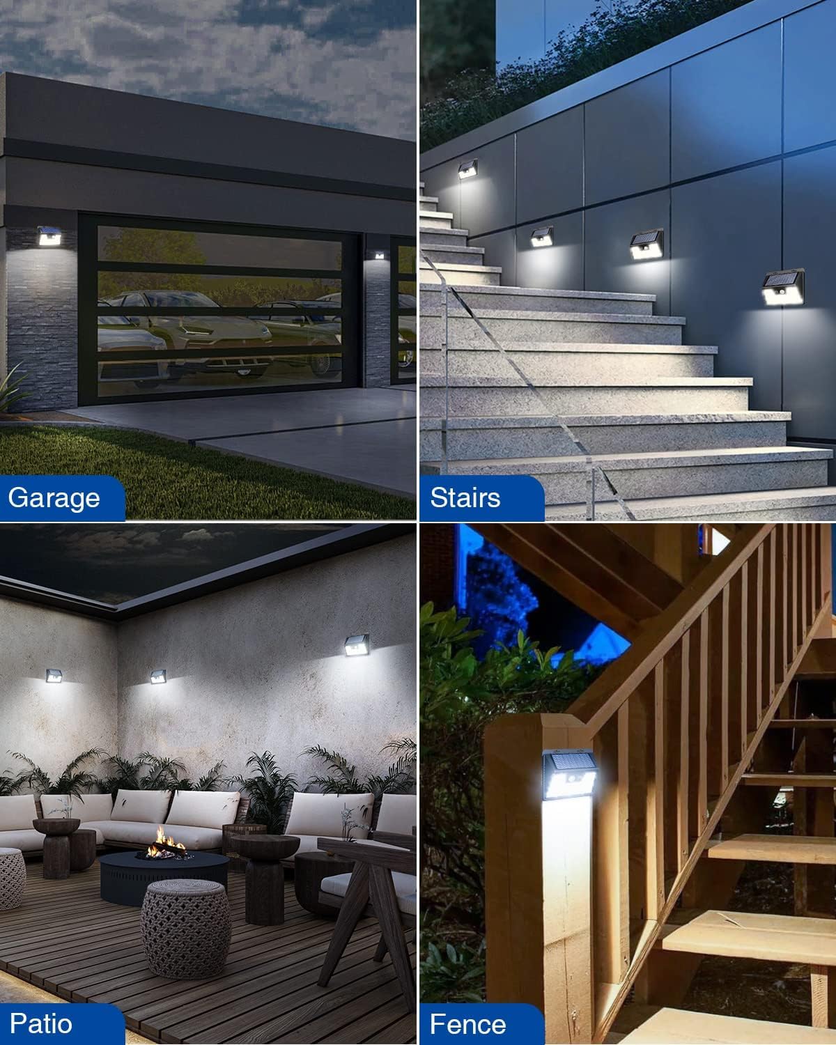 Peasur Luces solares para exteriores 5 unidades140 LED, luces para exteriores con sensor de movimiento ultra brillantes, luces de seguridad