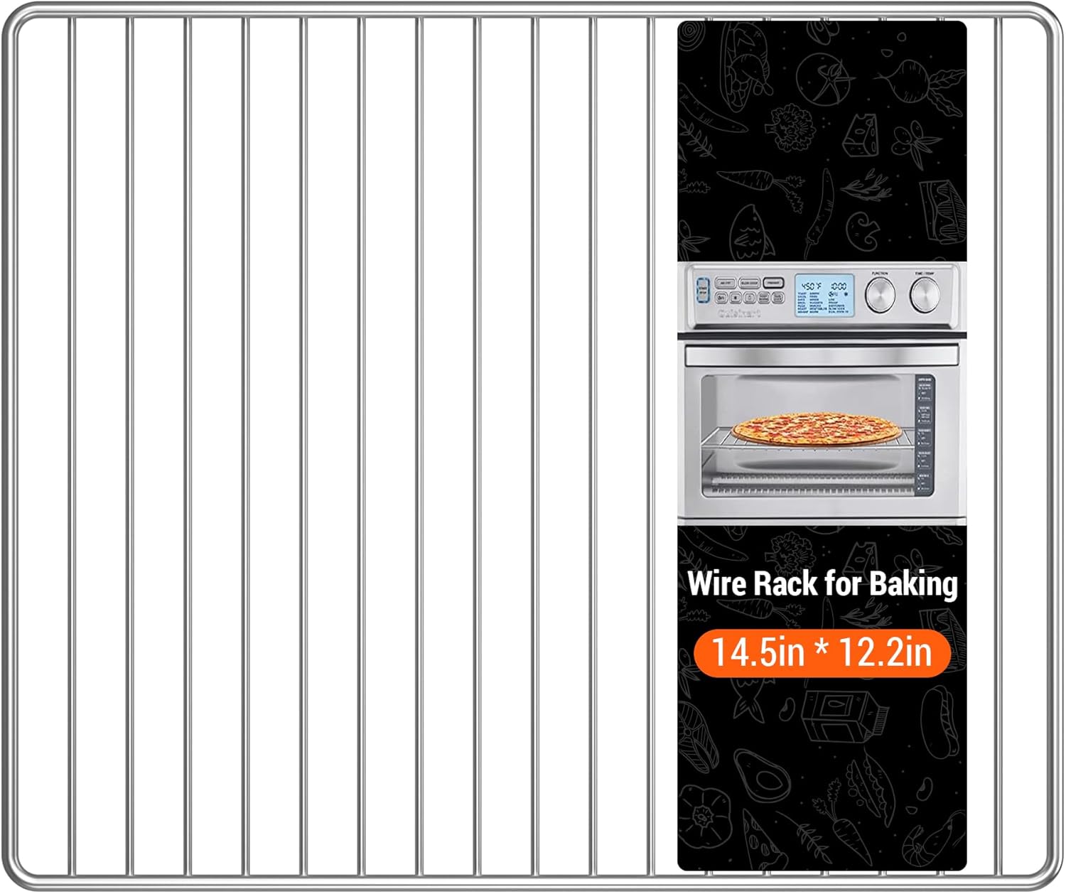 Estante de alambre para horno compatible con horno tostador Cuisinart TOA-95 de convección para freidora de aire, estante de alambre de acero