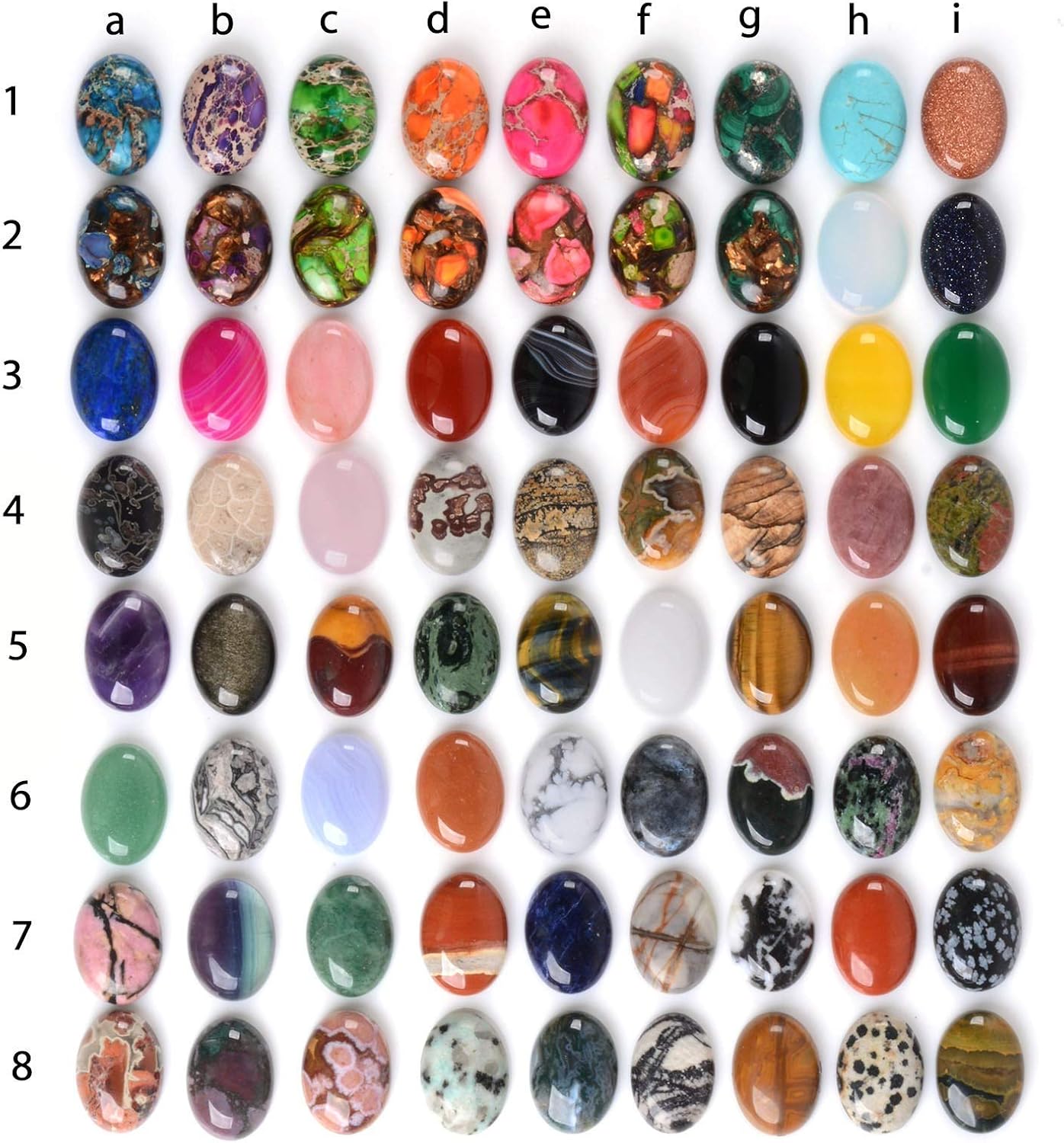 Cabujón ovalado redondo de la piedra preciosa multicolor al por mayor del lote para la fabricación de la joyería