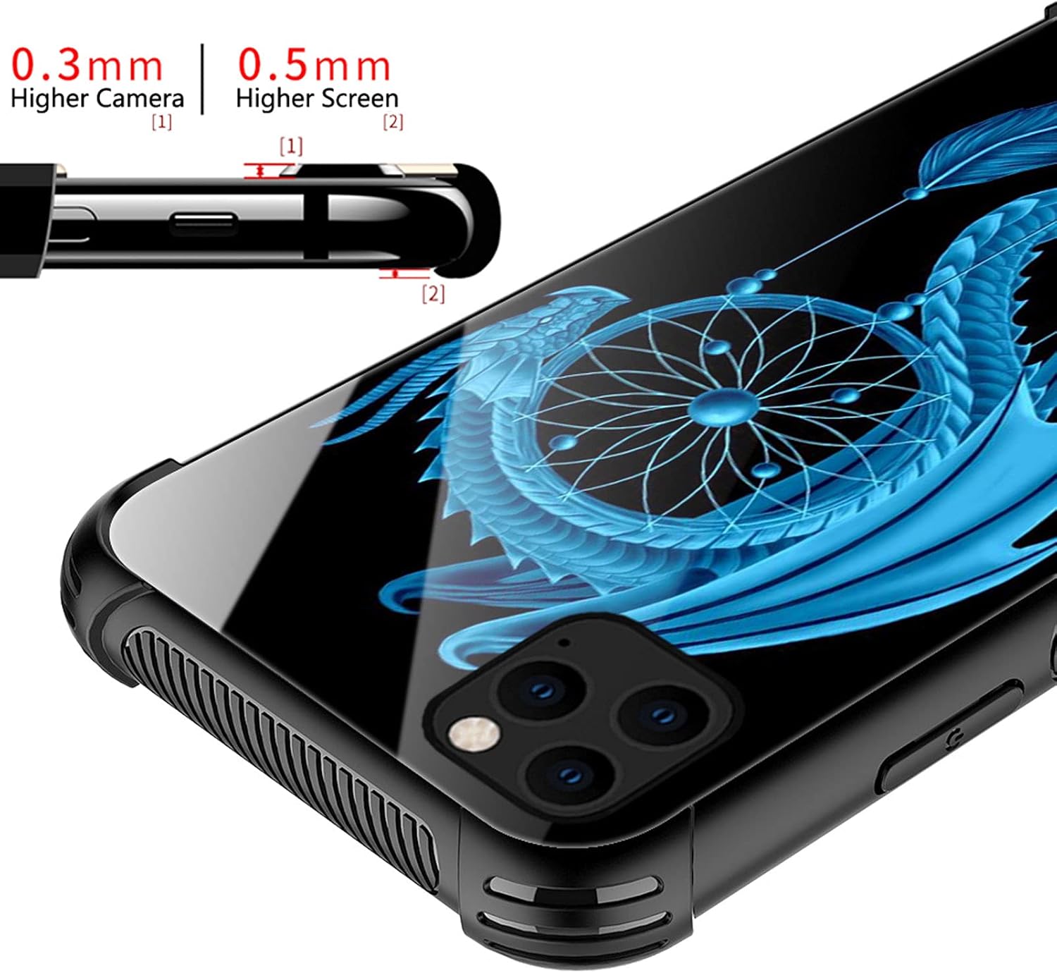 CARLOCA Funda compatible con iPhone 13 Pro, diseño gráfico de Dragon Dream Catcher Identity, a prueba de golpes, antiarañazos, de acrílico duro para