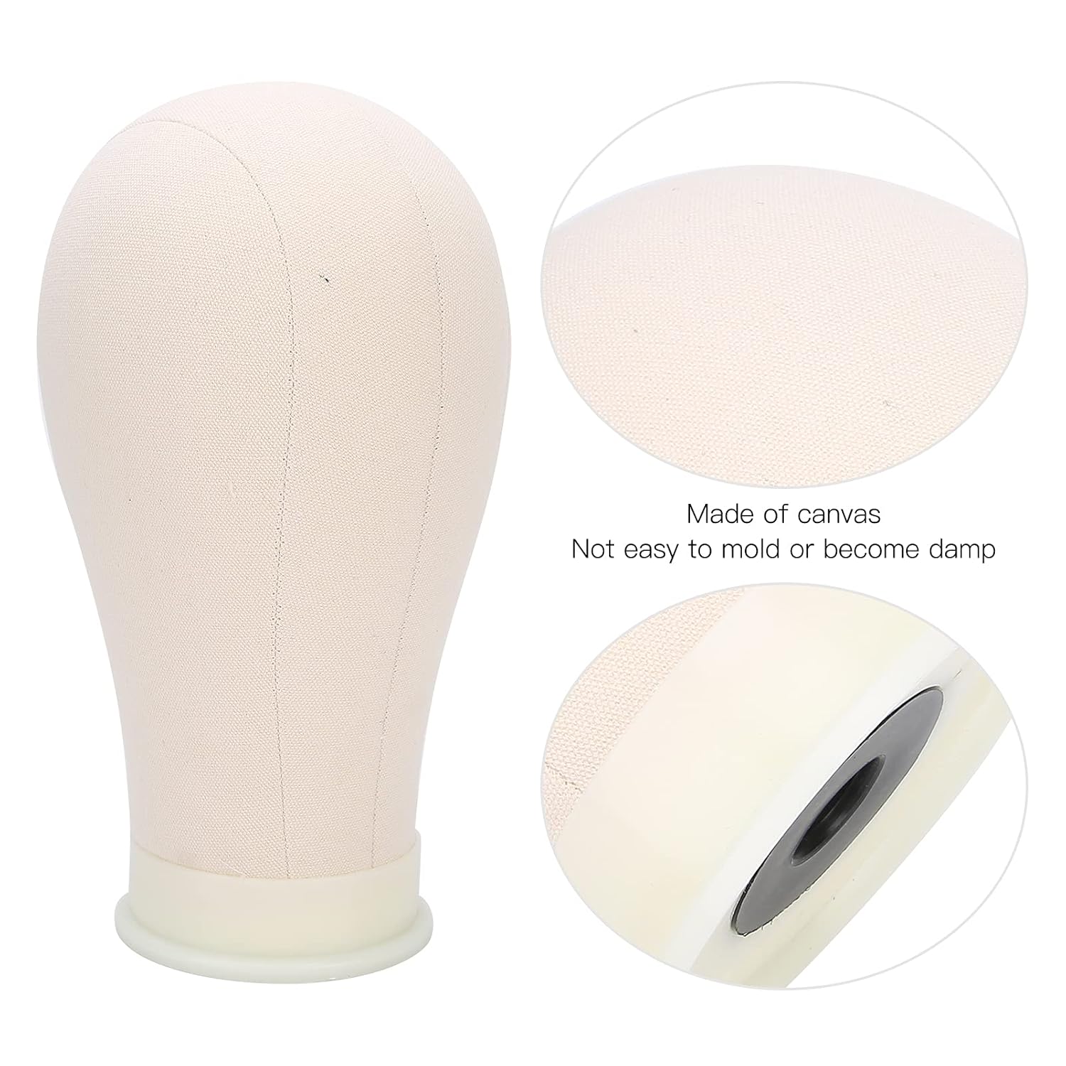 Cabeza de maniquí de lona de corcho de 21 a 22 pulgadas, cabeza de lona de corcho para pelucas, para hacer pelucas, práctica de estilo, maniquí de