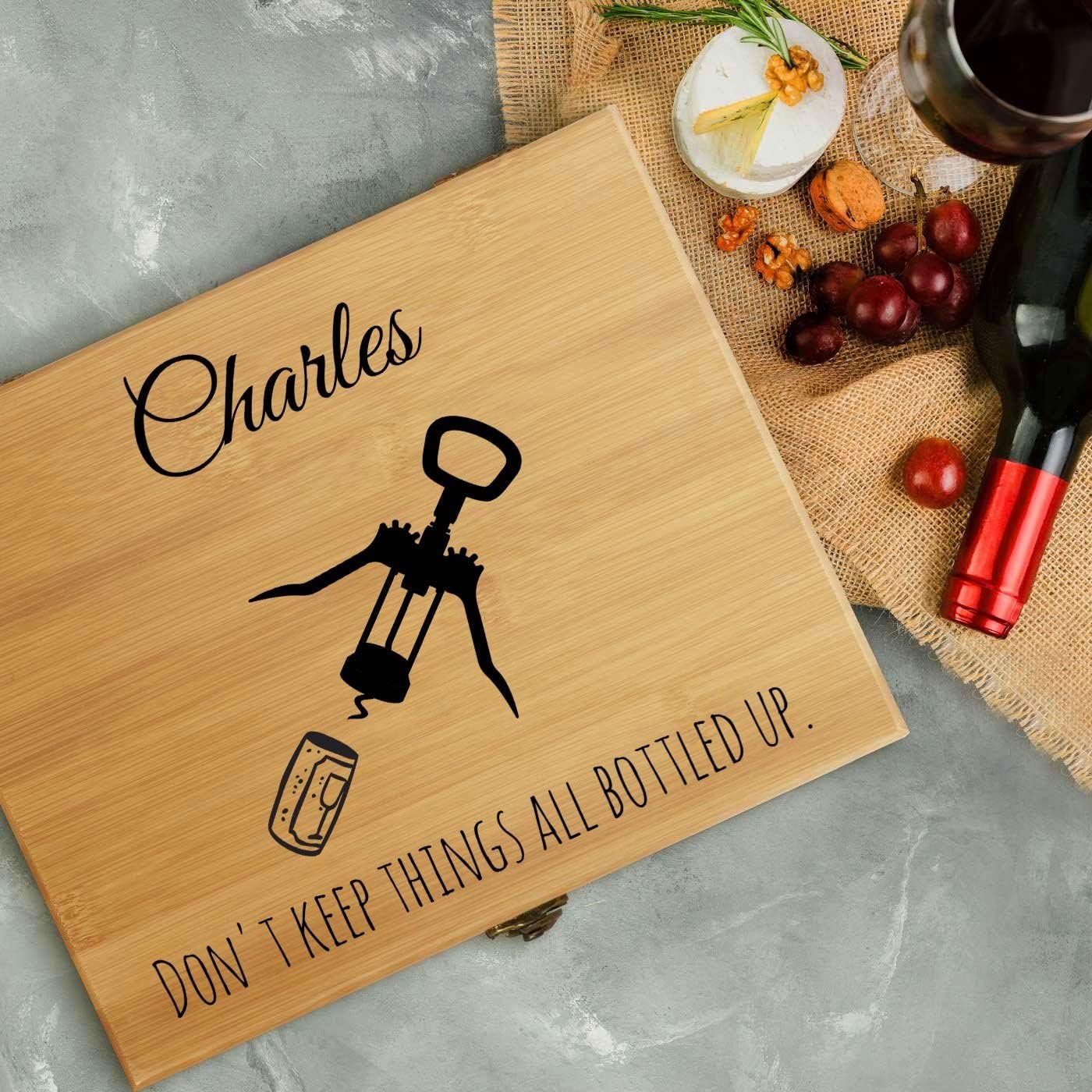 Maverton Juego de abridor de vino para él – Juego de sacacorchos de sumiller – Accesorios de apertura de vino de acero inoxidable en estuche de