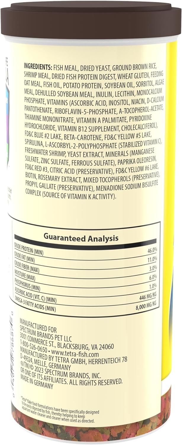 Tetra Min Alimento nutricionalmente equilibrado en escamas tropicales para peces tropicales, 8.81 oz