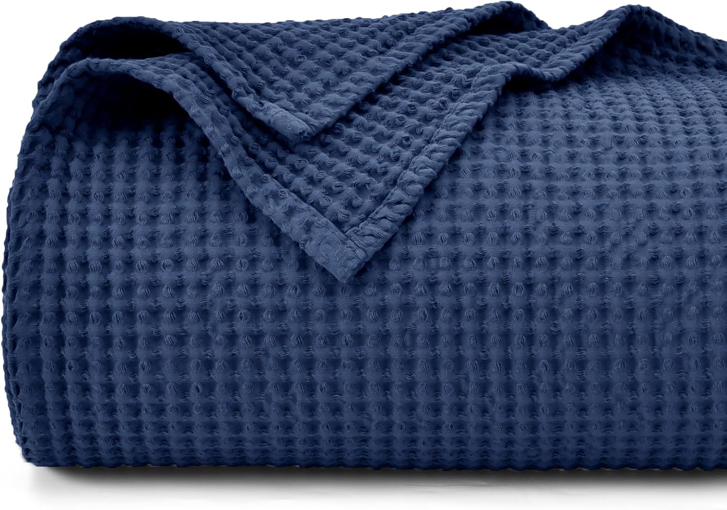 PHF – Manta 100% algodón tejido gofre tamaño Queen 90 x 90 pulgadas, manta suave y transpirable prelavada para todas las estaciones, capa perfecta