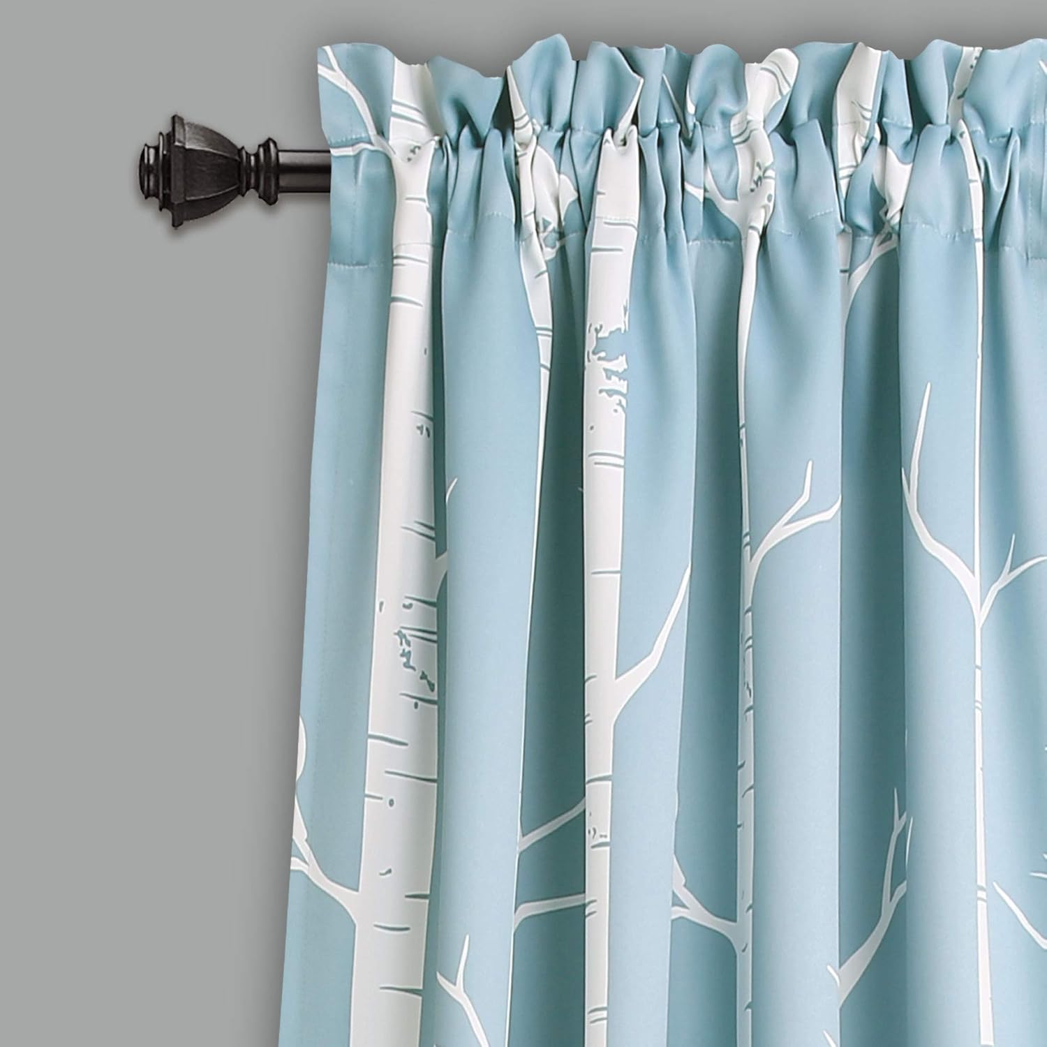 Lush Decor, Blue Bird On The Tree – Juego de cortinas filtrantes de luz para sala, comedor, dormitorio (par) 84 pulgadas de largo x 52 pulgadas de
