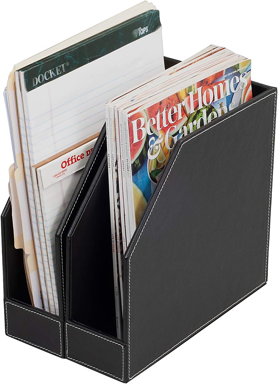 MobileVision Executive – Carpeta vertical de piel sintética y organizador de productos de oficina, archivos, revistas, bloc de notas, libros y más,