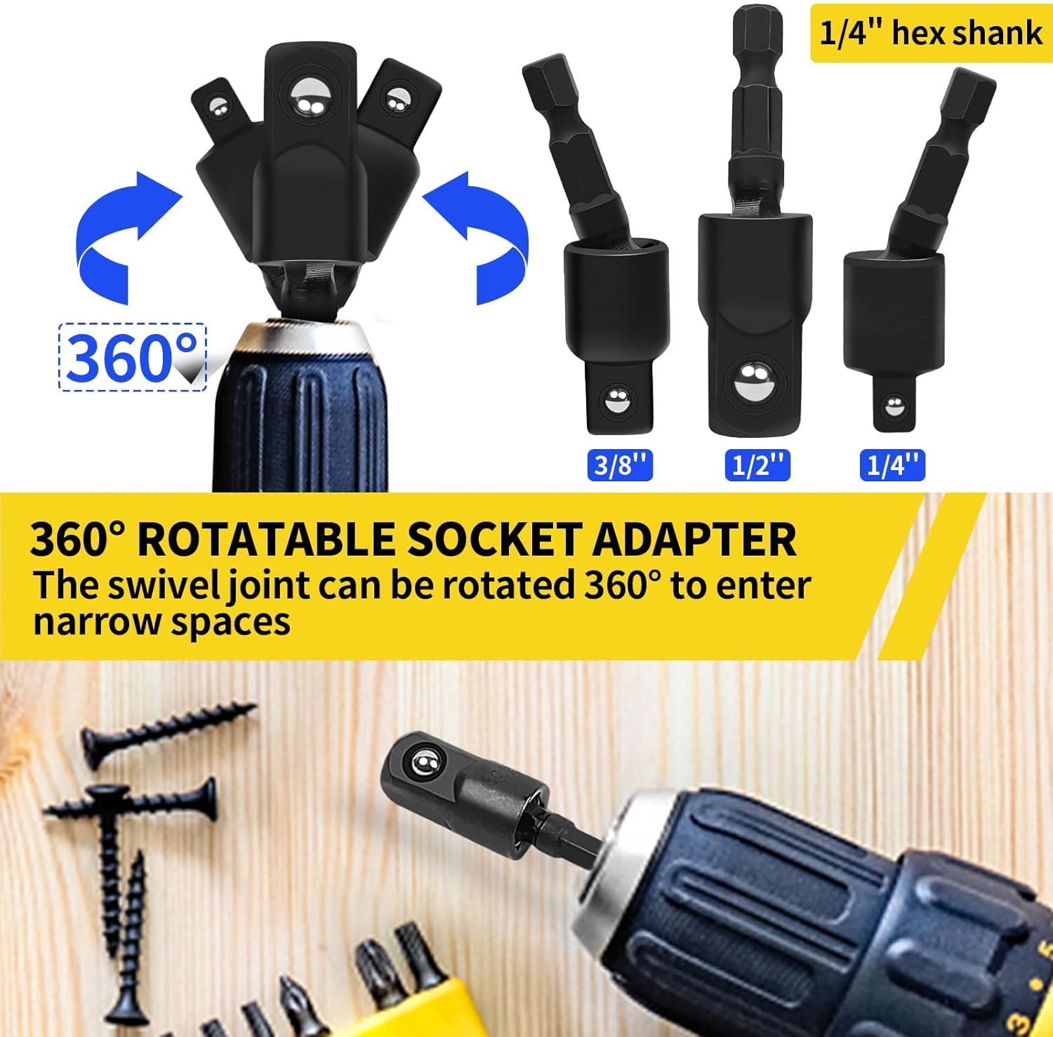 Juego de extensión de broca flexible de 32 piezas, accesorios de taladro de ángulo recto de 105, enchufe de junta giratoria de 14 38 12 en adaptador