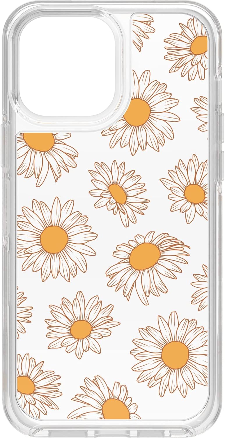 OtterBox Funda para iPhone 13 Pro Max y iPhone 12 Pro Max Symmetry Series – VINTAGE DAISY, ultra suave, compatible con carga inalámbrica, bordes