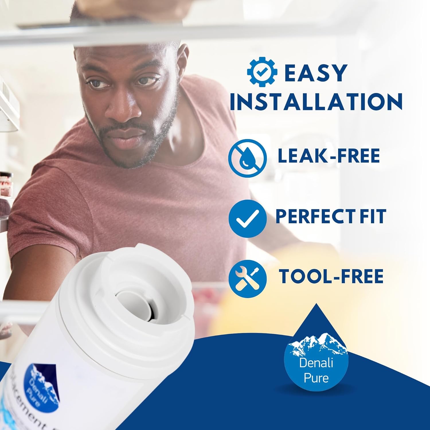 Paquete de 3 filtros de agua de repuesto para refrigerador Whirlpool GI6FARXXY06, compatible con cartucho de filtro de agua para refrigerador