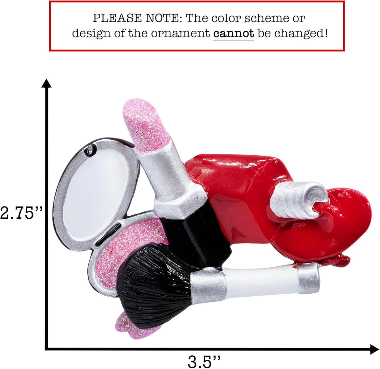 UniqXmas Herramientas de maquillaje personalizadas, adorno de Navidad 2023  Cosméticos de belleza elegantes para niñas, pincel de esmalte de uñas de