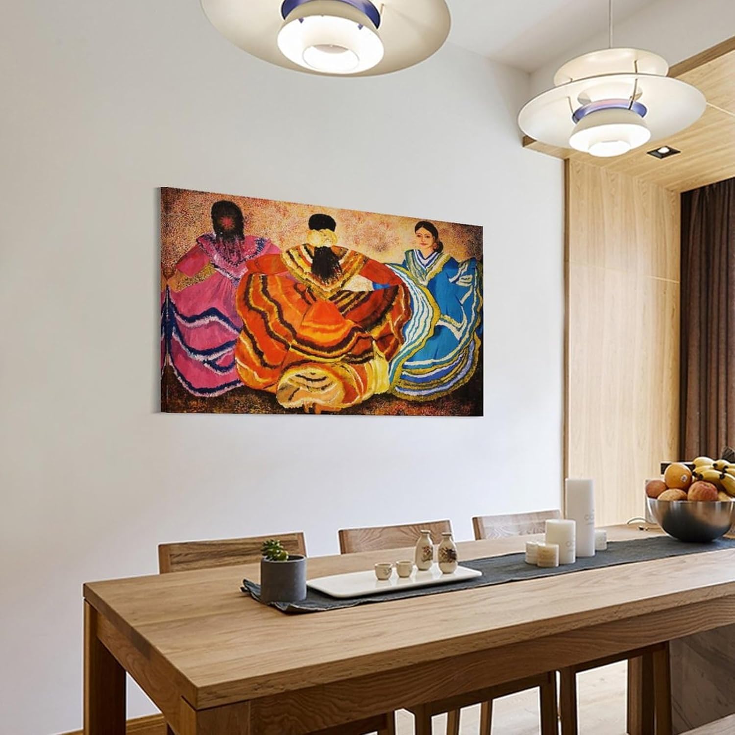 AAHARYA Lienzo artístico mexicano, arte nativo americano, pintura en lienzo, póster de arte de pared para dormitorio, sala de estar, decoración de