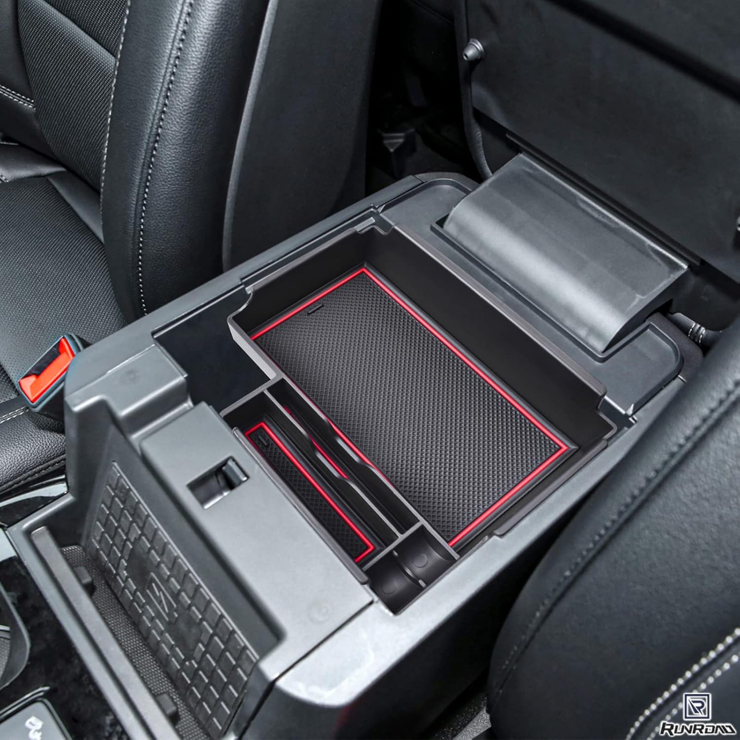 Bandeja organizadora de consola central compatible con Ford Explorer 2025 2024 2023 2022 2021 2020, bandeja para reposabrazos ABS, divisores de