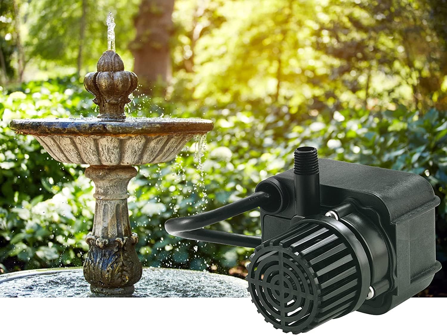 Little Giant 566611 PE-2F-PW Drive Dright Fountain  Bomba de estanques pequeños, 47 vatios, 300 gph, negro