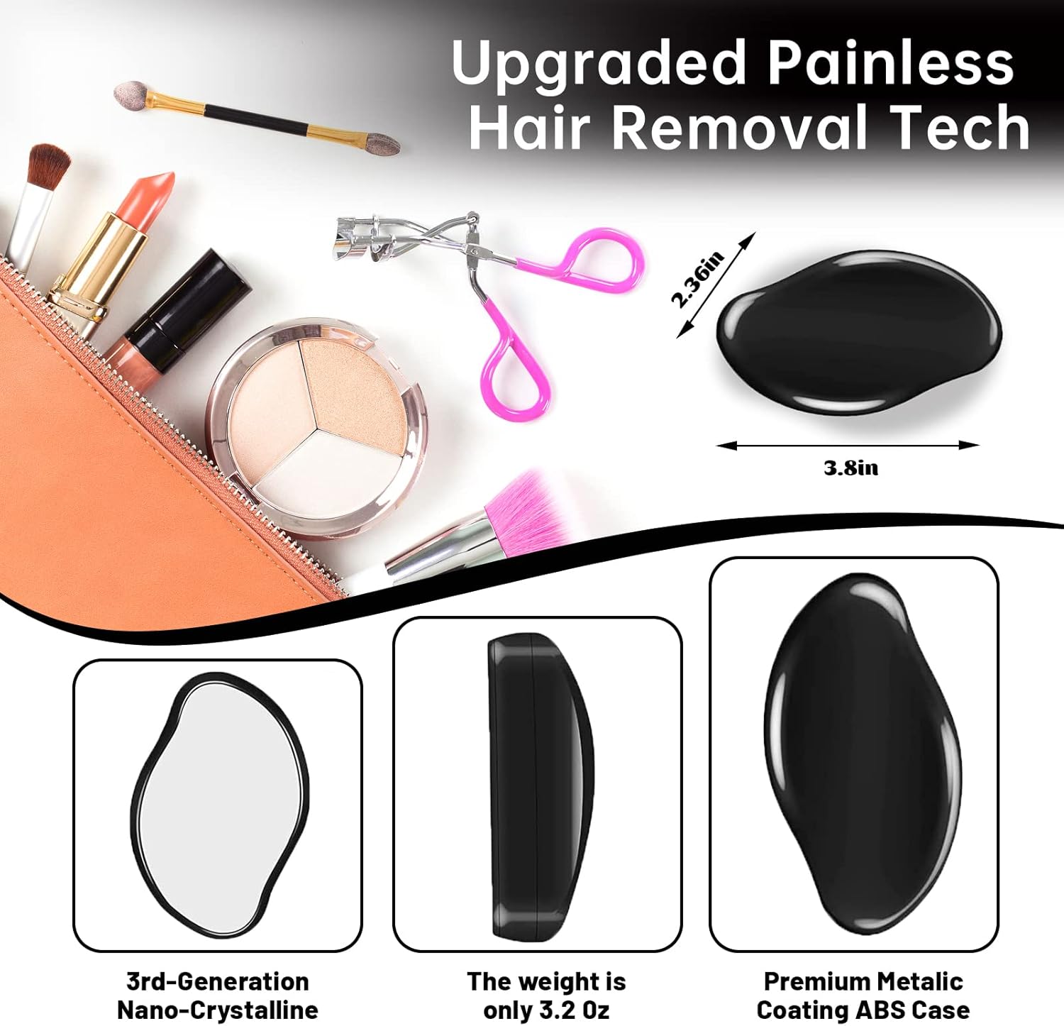 Borrador de pelo de cristal, borrador mágico para mujeres y hombres, removedor de pelo de cristal, exfoliación sin dolor, herramienta de eliminación