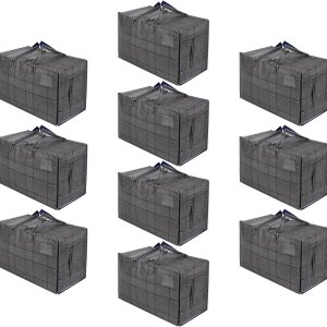 Veno – Paquete de 10bolsas de almacenamiento grande y resistente para mudanzas, dormitorios, viajes, campamento, decoraciones navideñas, suministros Veno – Paquete de 10bolsas de almacenamiento grande y resistente para mudanzas, dormitorios, viajes, campamento, decoraciones navideñas, suministros