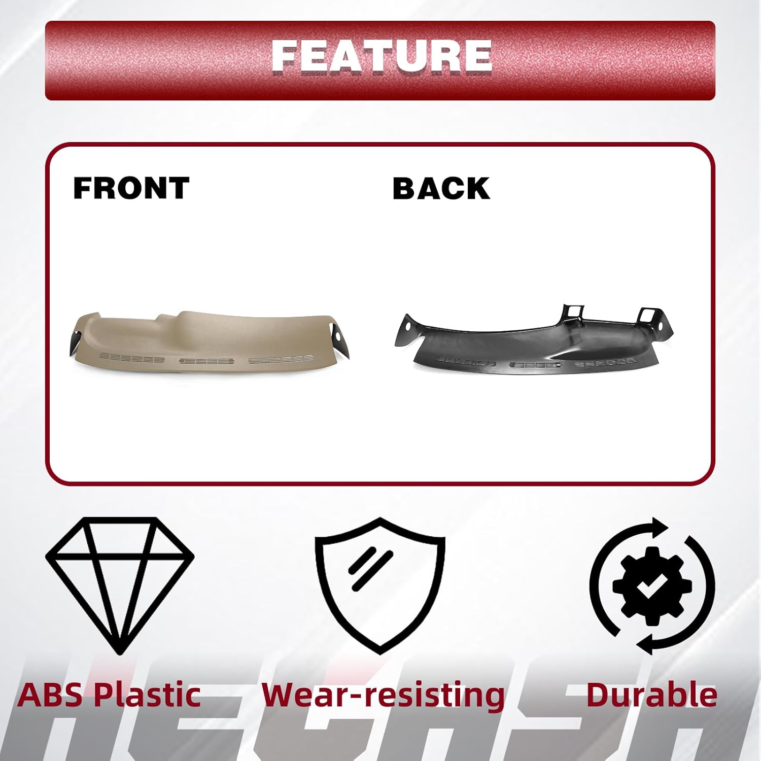 HECASA Cubierta de tablero compatible con camionetas GM 1999-2006 Tahoe Yukon Avalanche Suburban ABS pintado de plástico marrón claro claro cubierta