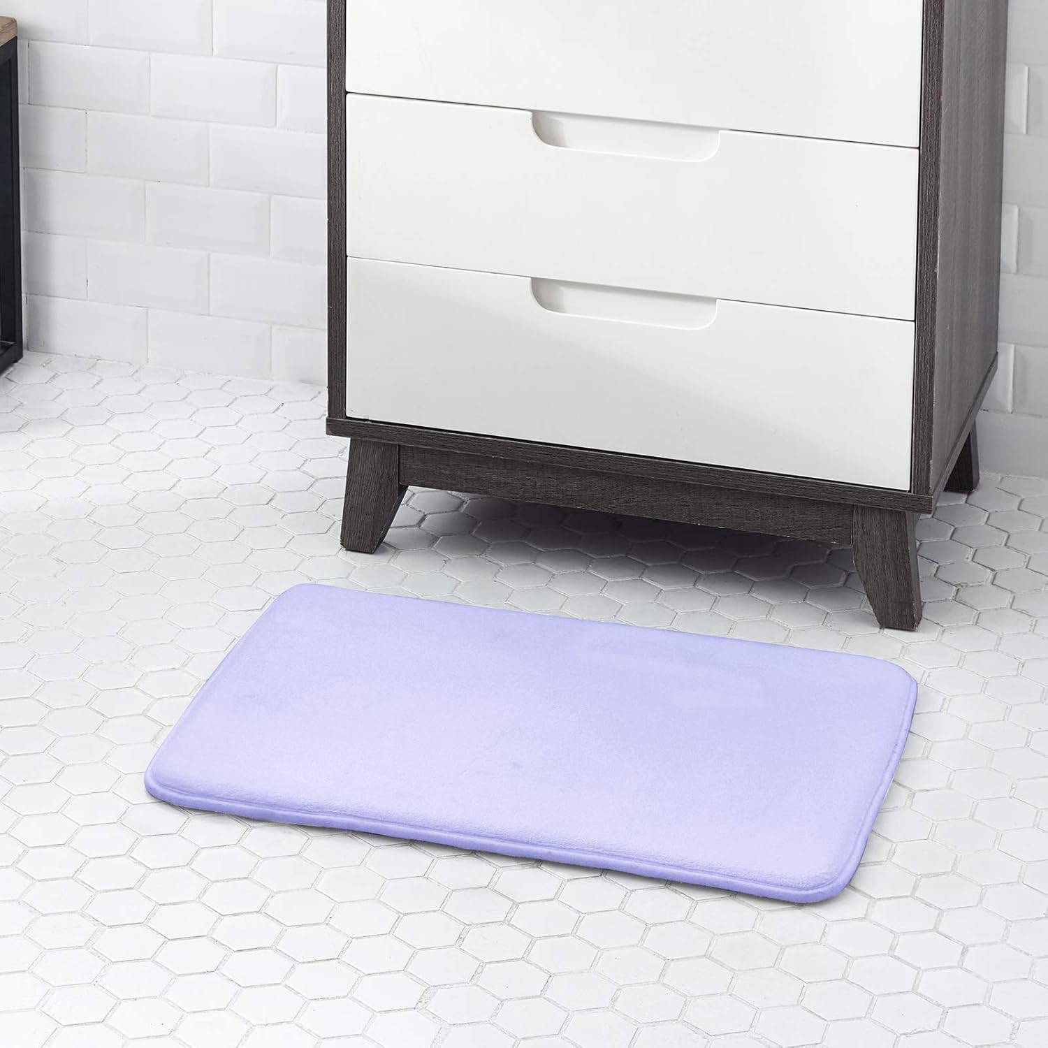 Walensee – Tapete de baño espuma viscoelástica extra grueso, antideslizante, absorbente y súper acogedor, terciopelo suave lujo, alfombra pequeña