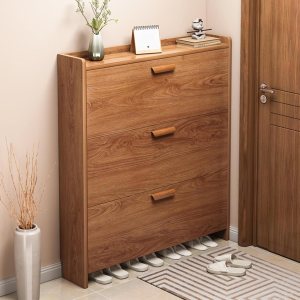 Armario de almacenamiento de entrada, zapatero de madera. Zapateros de pie independientes, armario organizador de zapatos para entrada con 3 cajones Armario de almacenamiento de entrada, zapatero de madera. Zapateros de pie independientes, armario organizador de zapatos para entrada con 3 cajones