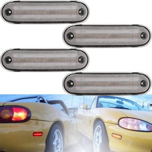 Lentes transparentes Miata MX-5 LED Kit de luz de marcador lateral para Mazda Miata MX-5 1990-1997 y Mazda Miata MX-5 1999-2005 ámbar delantero rojo Lentes transparentes Miata MX-5 LED Kit de luz de marcador lateral para Mazda Miata MX-5 1990-1997 y Mazda Miata MX-5 1999-2005 ámbar delantero rojo