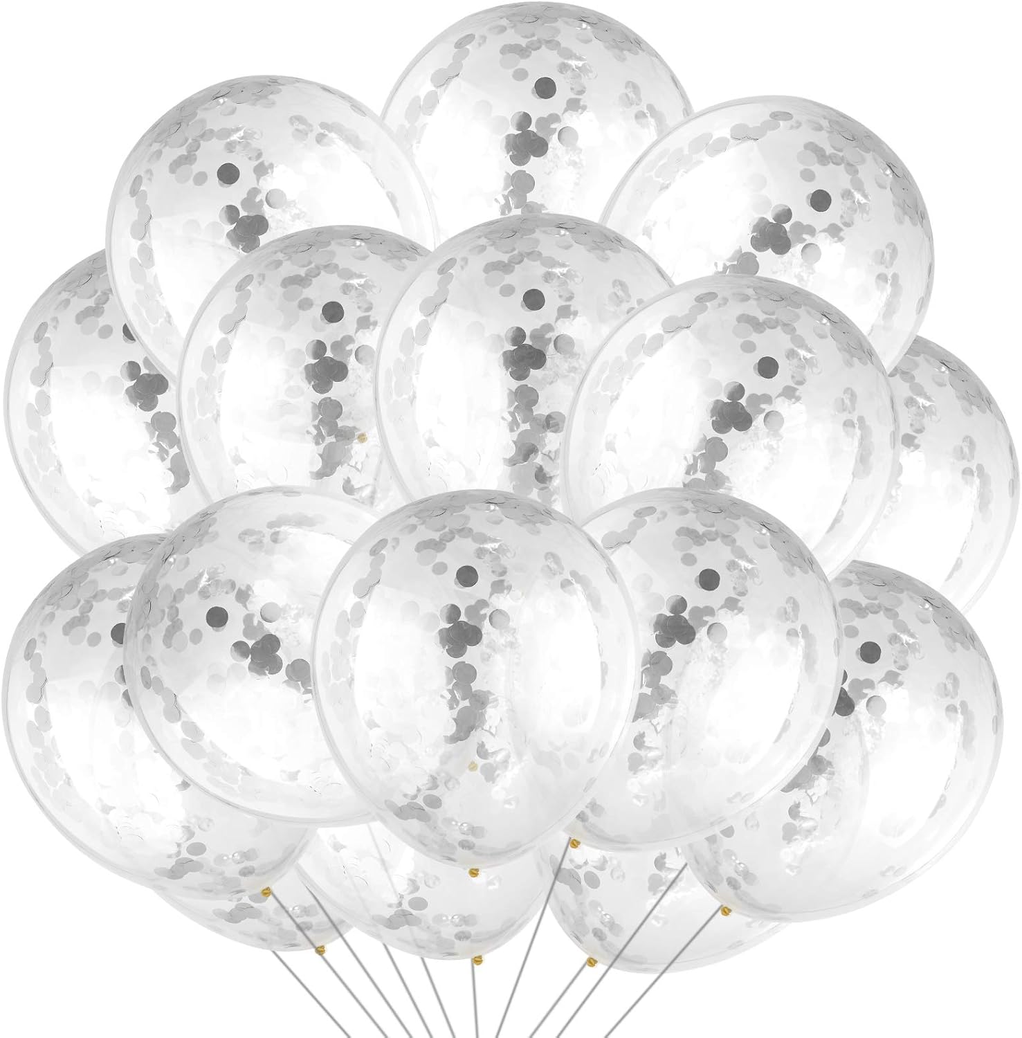 10 globos de confeti con purpurina de 18 pulgadas, globos de papel con puntos de confeti, globos grandes de látex de confeti brillante para