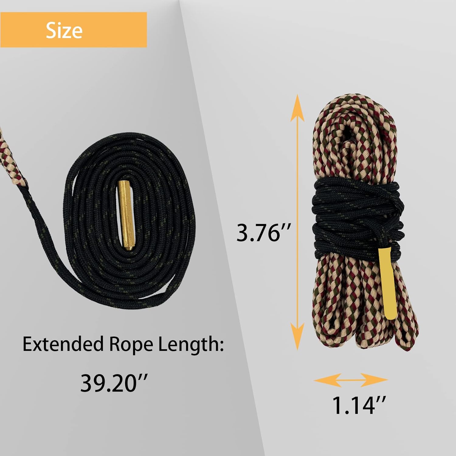 2 Pack Gun Snake Rifle Bore Cleaning Rope Gun Barrel Snake for Pistol Handgun Shotgun .22 .223 & 5.56mm .380 9mm 12GA .308 .357 .44 .45 Caliber