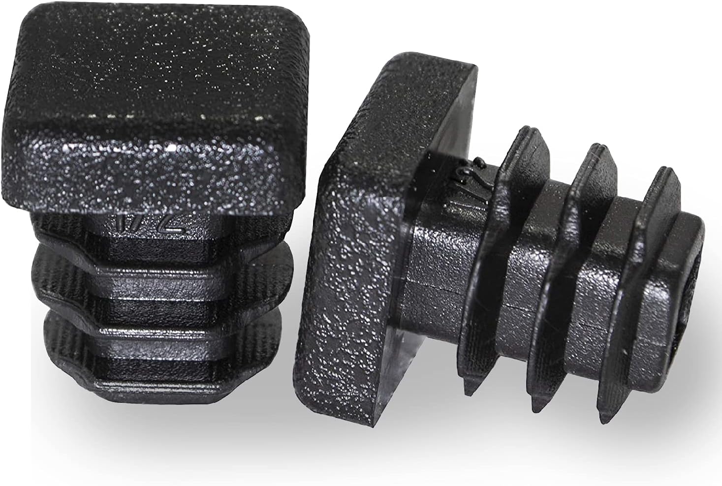 Prescott Plastics Inserto cuadrado de plástico de 0.5 pulgadas (paquete de 20), tapa de extremo negro para tubos de metal, valla, inserto deslizante