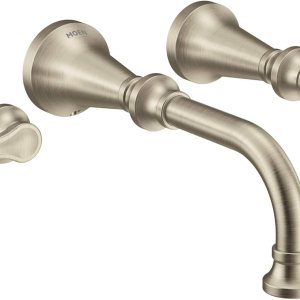 Moen TS44104BN Colinet – Grifo de baño con manija tradicional de palanca para montaje en pared, requiere válvula, níquel cepillado Moen TS44104BN Colinet – Grifo de baño con manija tradicional de palanca para montaje en pared, requiere válvula, níquel cepillado