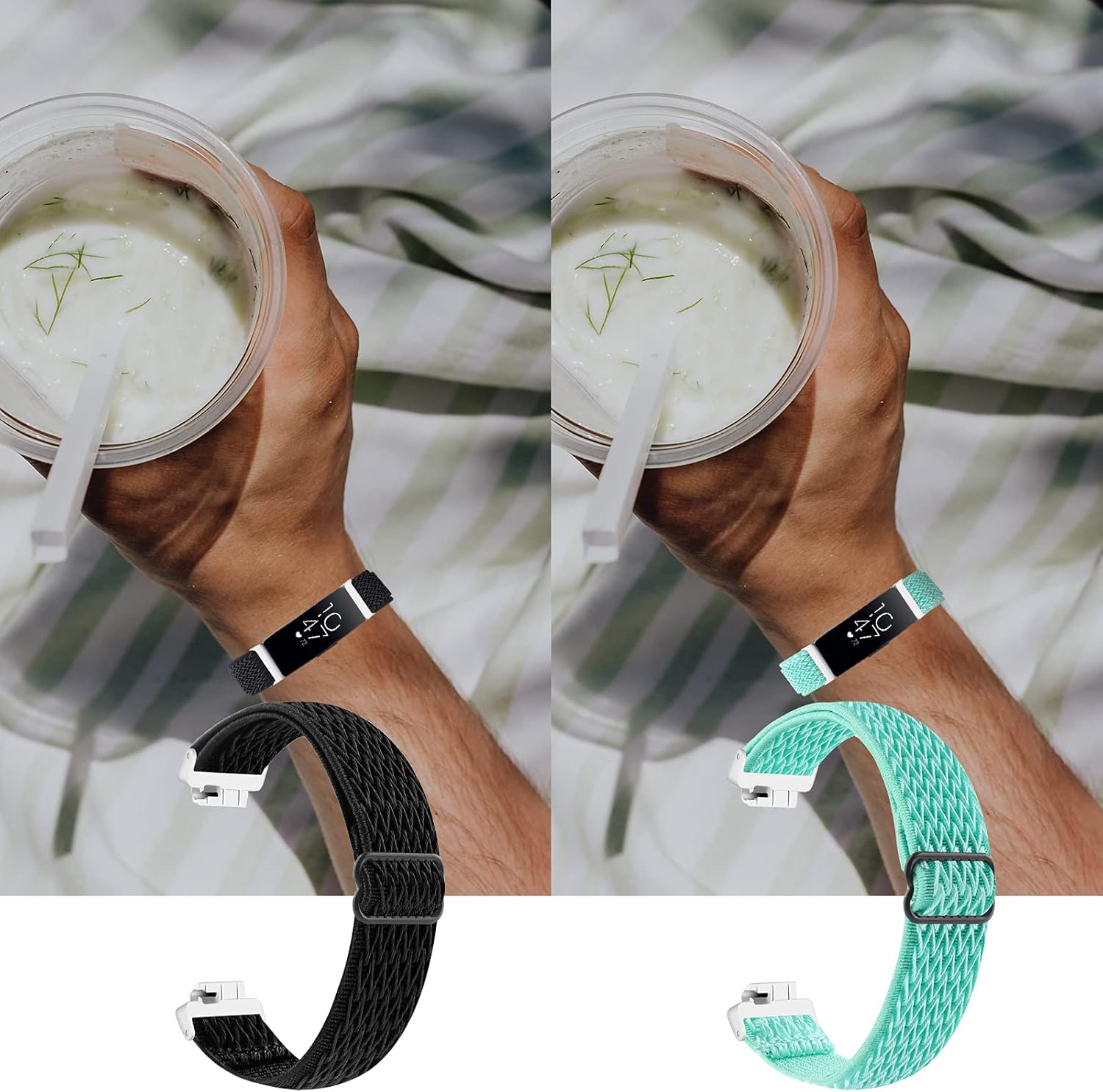 Paquete de 2 correas elásticas para reloj compatibles con Fitbit Inspire 2InspireInspire HR, pulsera deportiva de nailon suave transpirable de