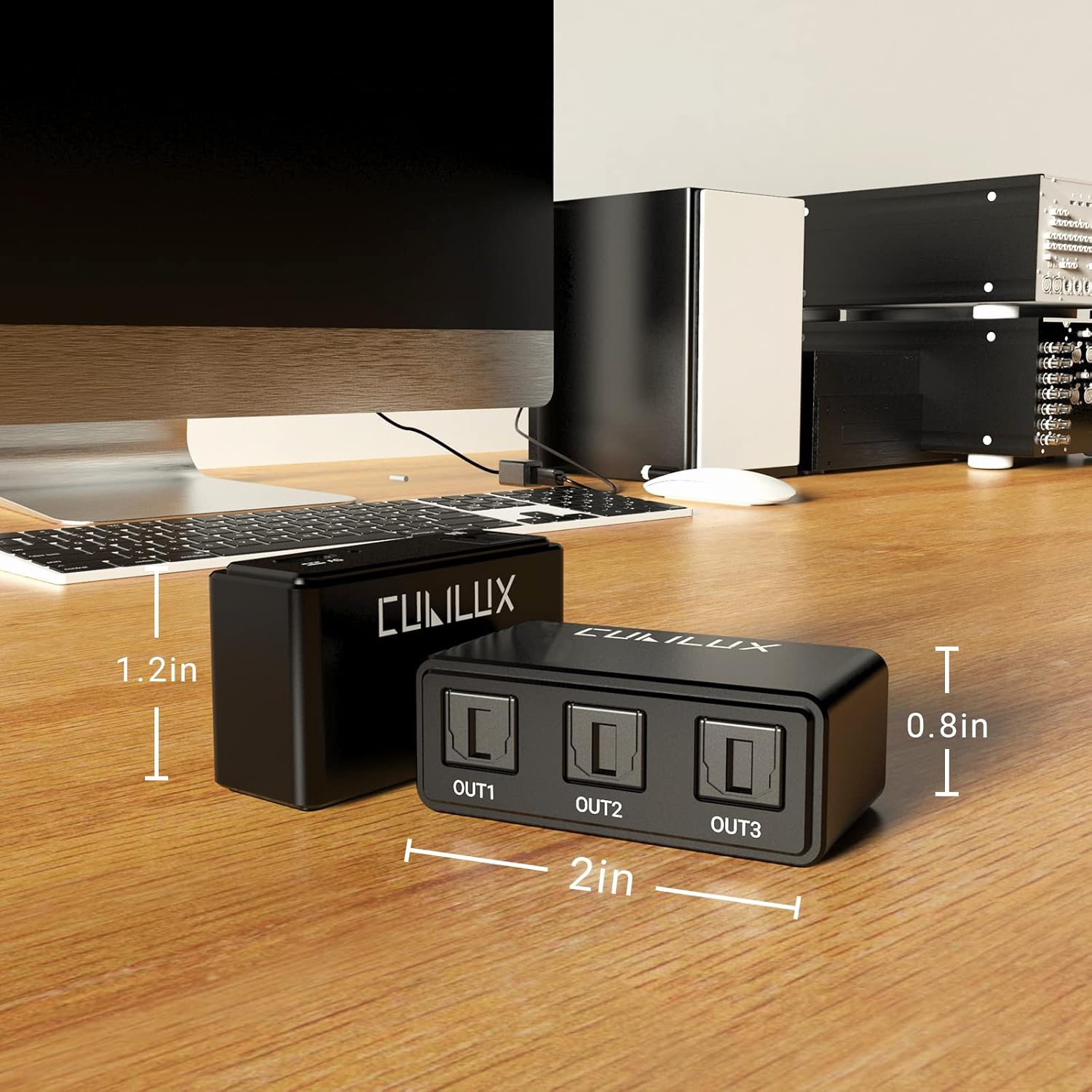 Cubilux Divisor de audio óptico digital 1 en 3 salidas, divisor de cable óptico digital SPDIF para TV, juegos, distribuidor Toslink compatible con