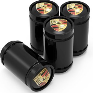 NGmensH 4 tapas de válvula de neumático de automóvil, tapas de metal para Porsche Panamera Cayenne Macan Boxster, Taycan Cayman 718 911, accesorios NGmensH 4 tapas de válvula de neumático de automóvil, tapas de metal para Porsche Panamera Cayenne Macan Boxster, Taycan Cayman 718 911, accesorios