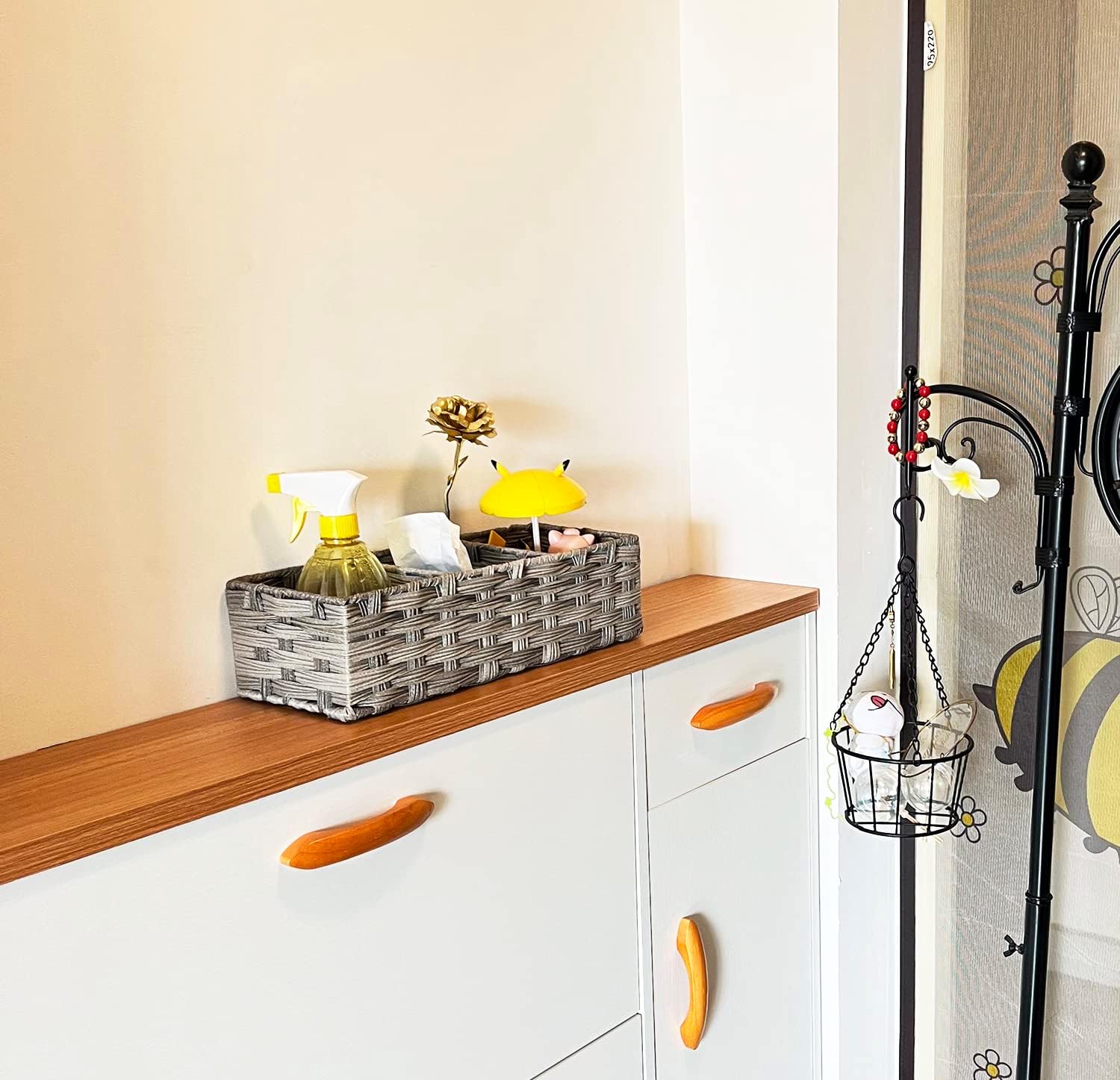 Bandeja de papel higiénico de 3 secciones, cestas de almacenamiento impermeables para tanque de inodoro, decoración rústica de baño, organizador de