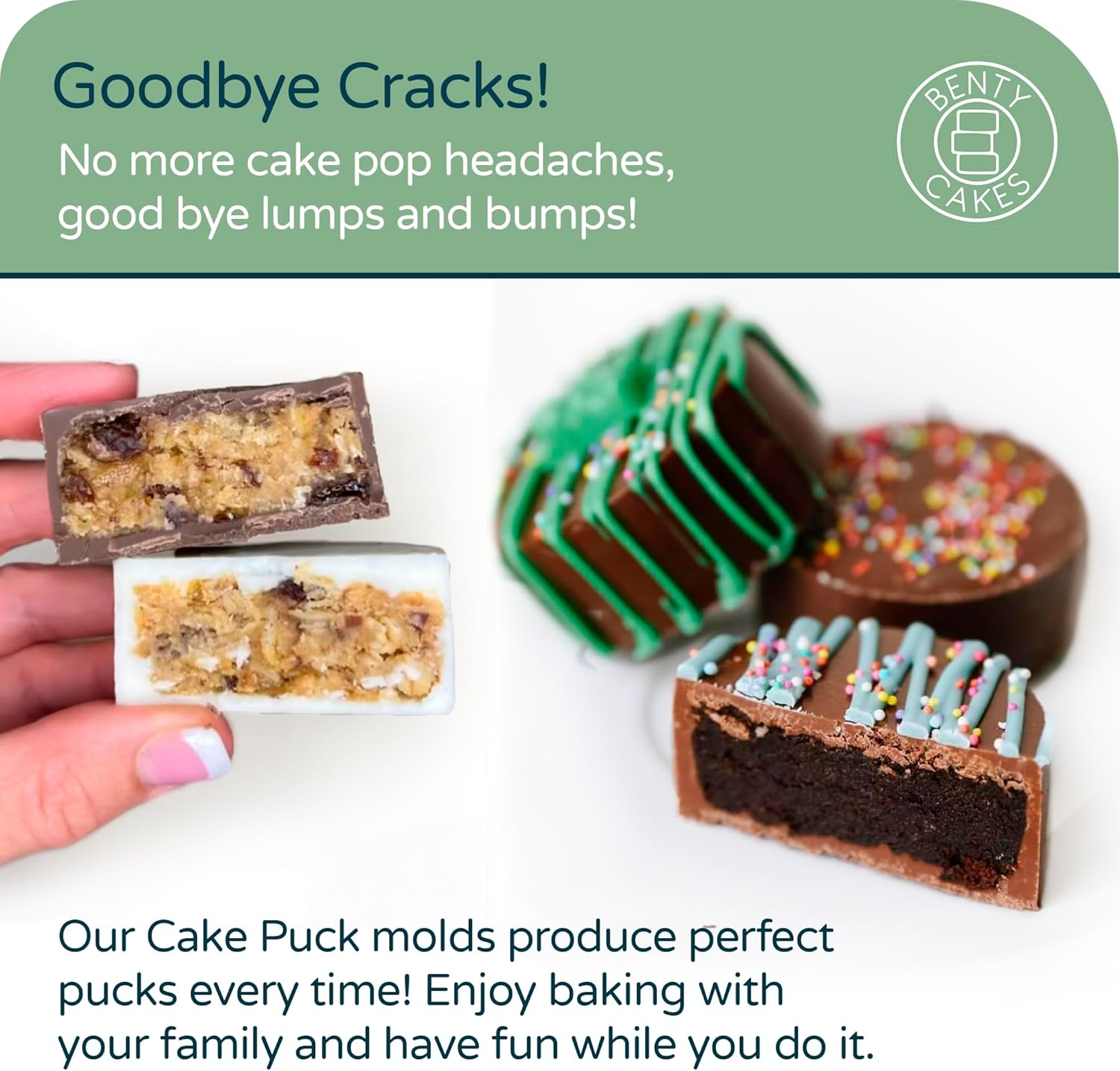 Benty Cakes El juego original de cake puck  no es un pop, es un disco! La manera más fácil de hacer postres cubiertos de chocolate  Silicona libre