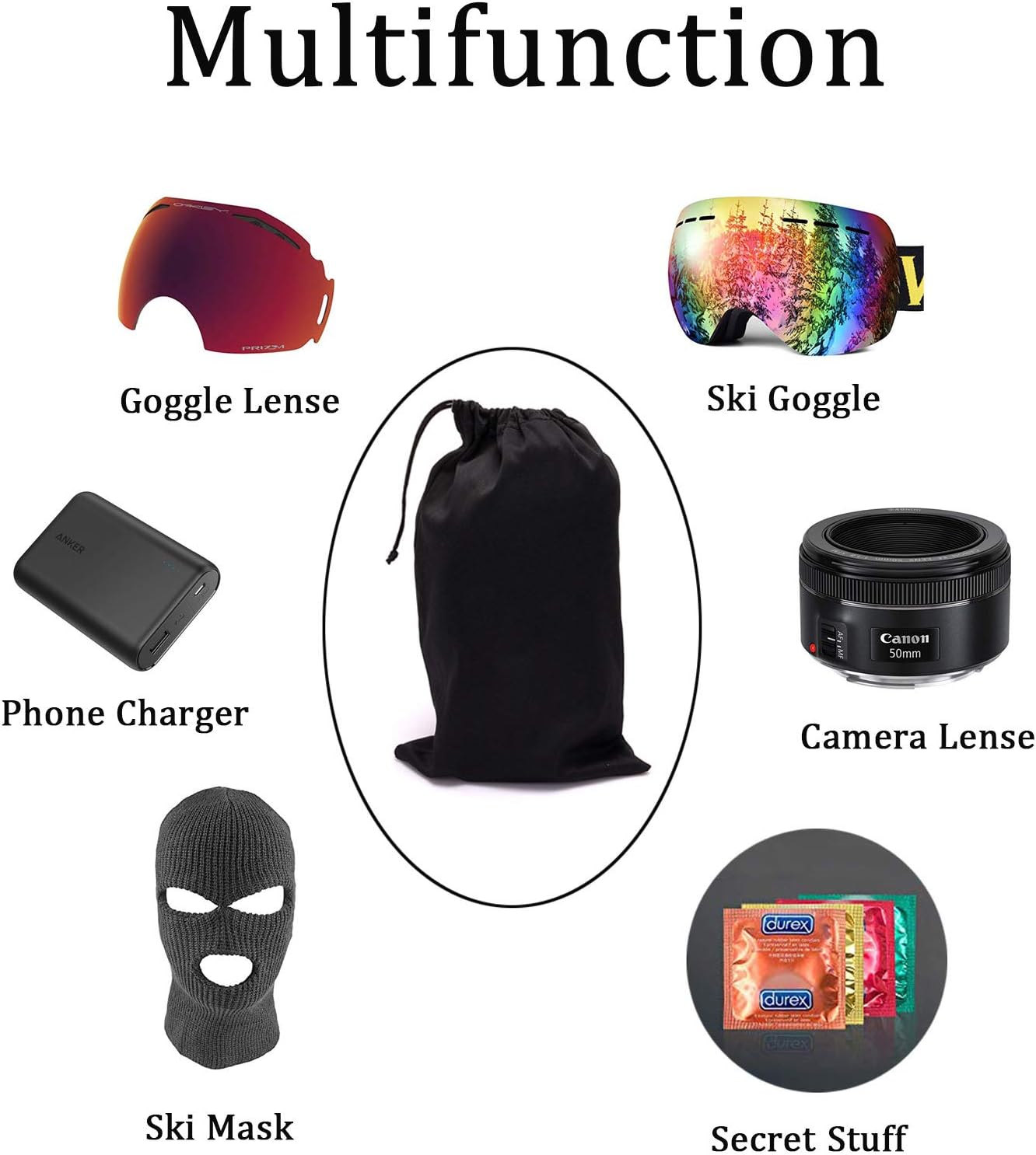 Seaponer Bolsa protectora para gafas de esquí, bolsas de protección para gafas de nieve, máscara de esquí, funda protectora de microfibra suave, 4