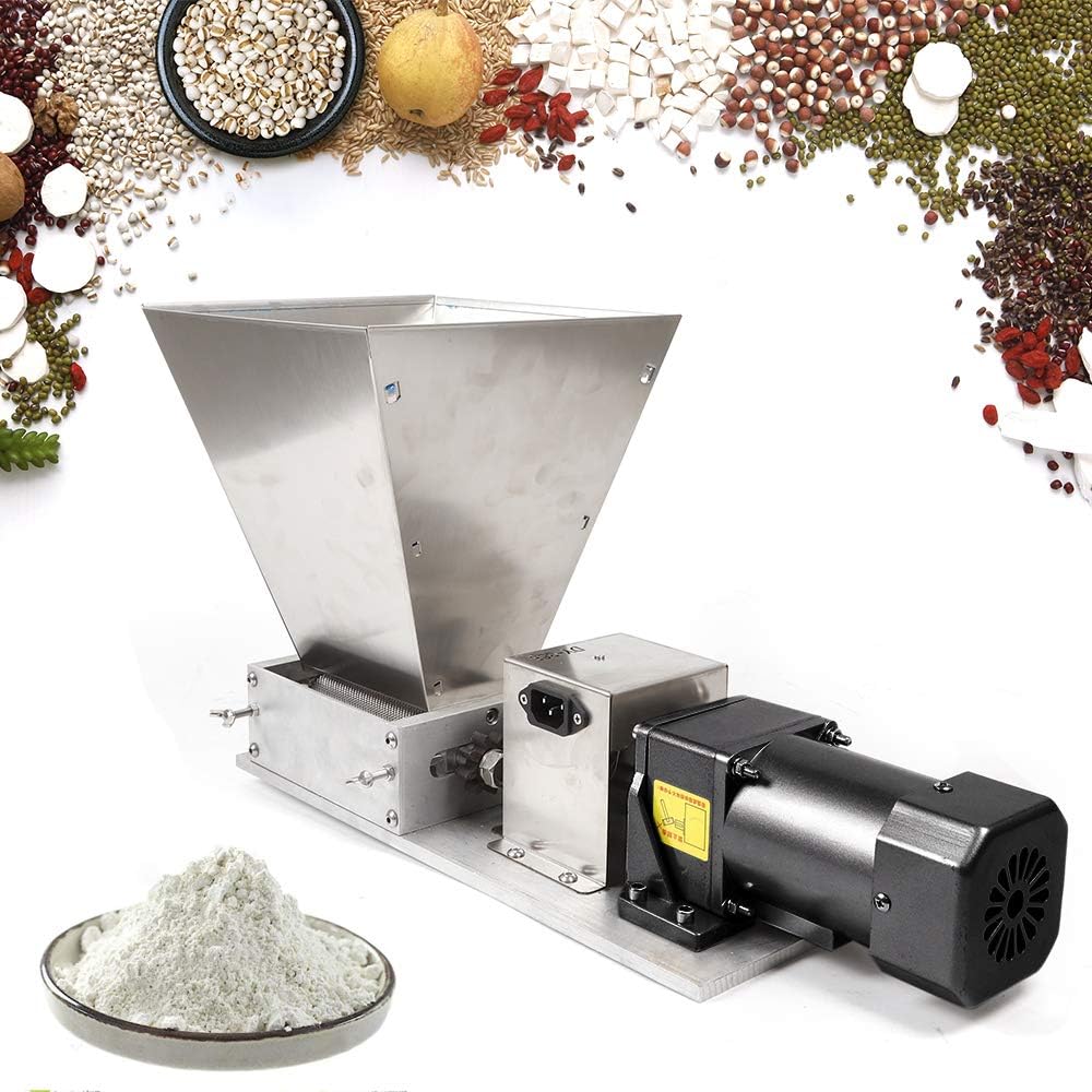 Molinillo eléctrico de grano de 110 V, 60 W, molinillo de maíz de acero inoxidable, trituradora de malta, molinillo de trigo de cebada con embudo de