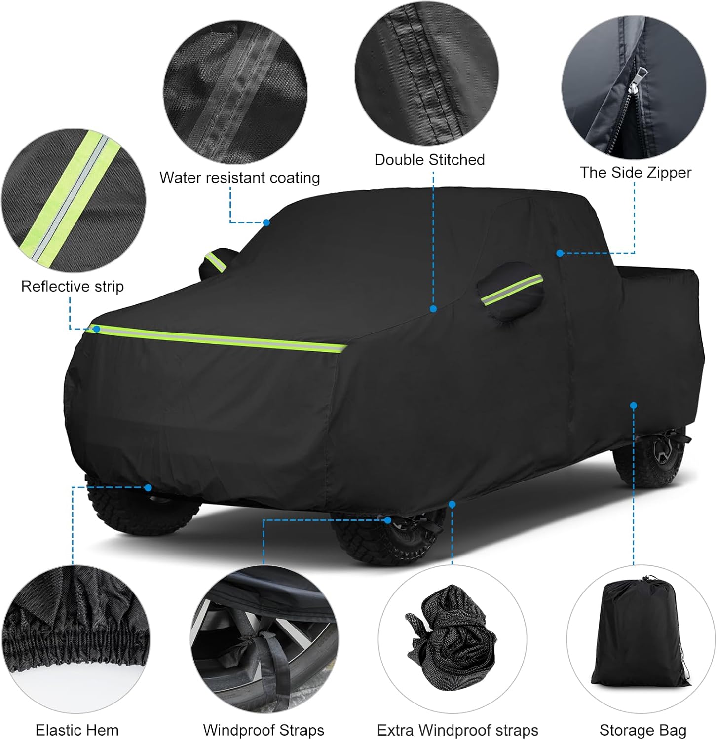 BORDAN Funda para automóvil Dodge Ram 1500 Classic Regular Cab 6 pies 4 pulgadas, caja de 6 pies 4 pulgadas, tela Oxford 420D, protección para todo